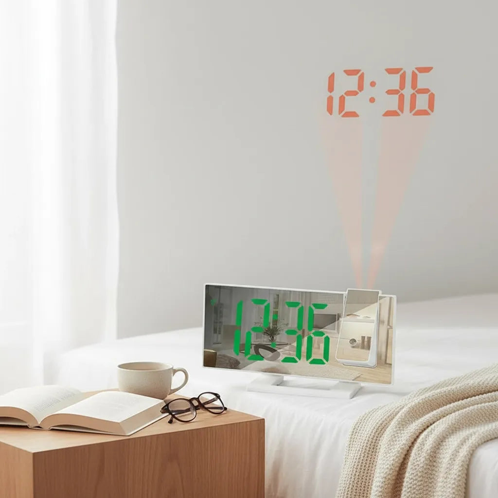 Réveil Projecteur à 180° Blanc