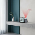 Réveil Projecteur à Piles Noir