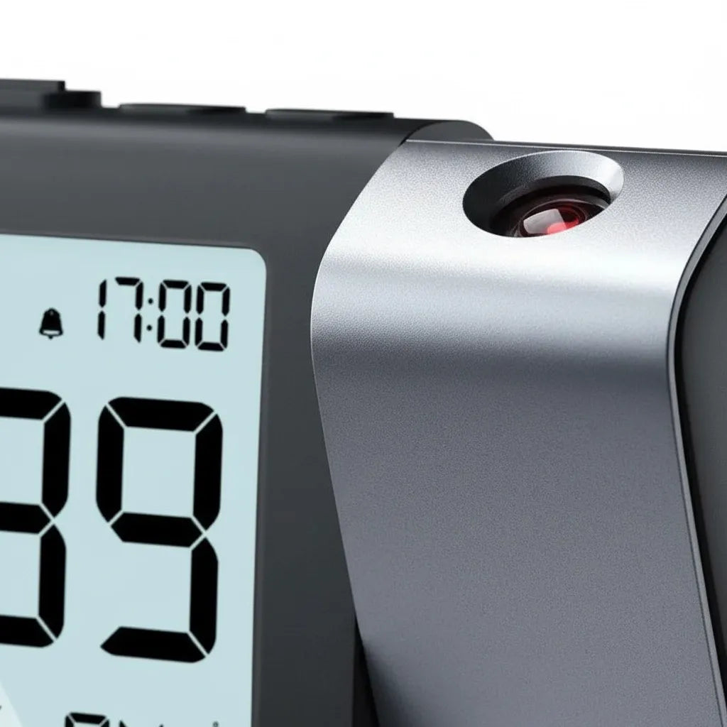 Réveil Projecteur à Piles Noir