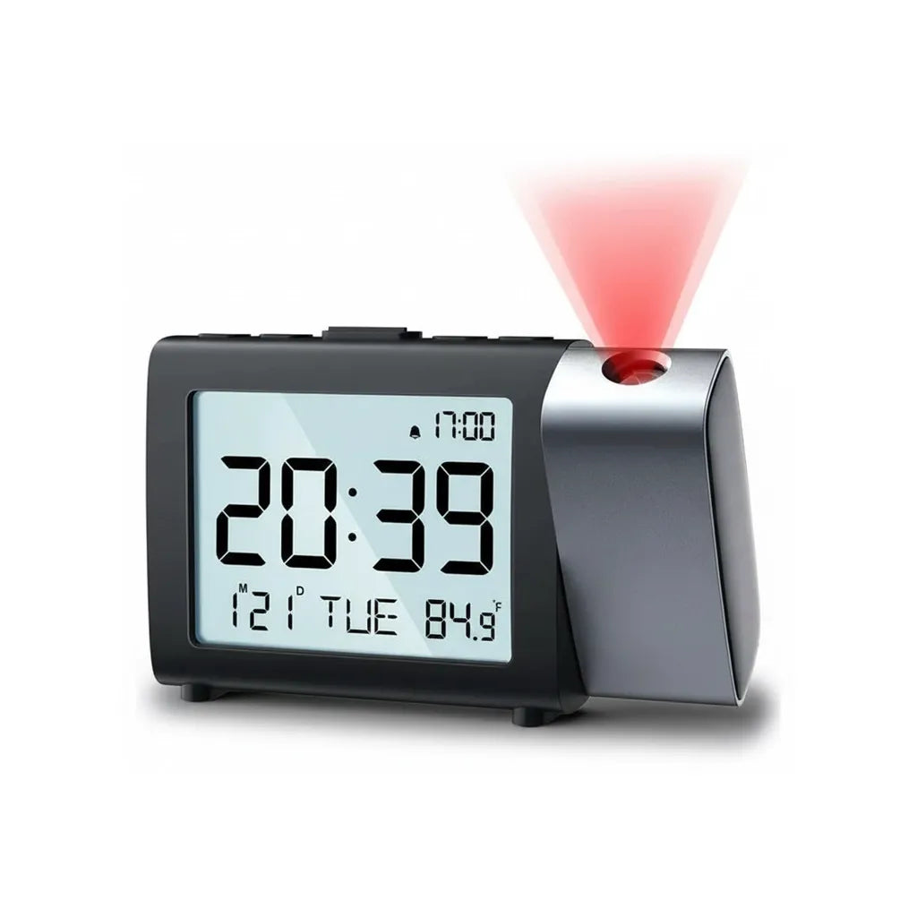 Réveil Projecteur à Piles Noir