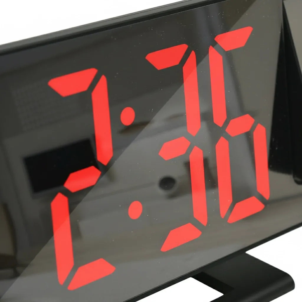 Réveil Projecteur Noir Écran Effet Miroir