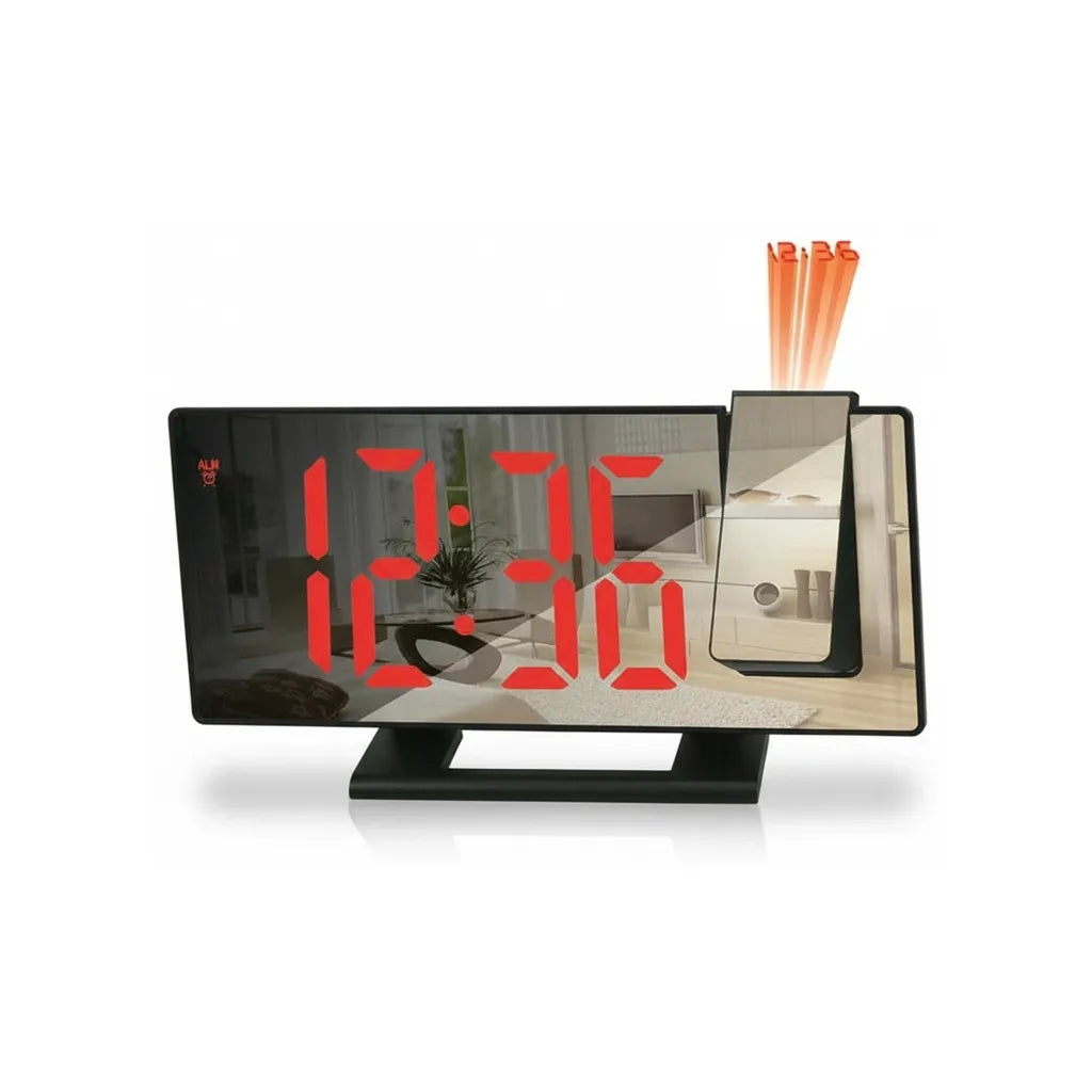 Réveil Projecteur Noir Écran Effet Miroir