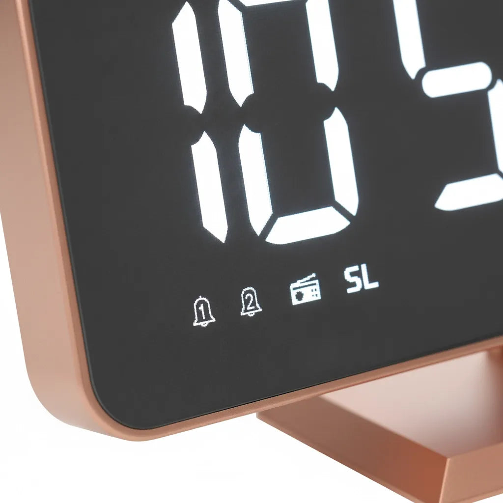 Réveil Projecteur Rose Gold avec Écran LED