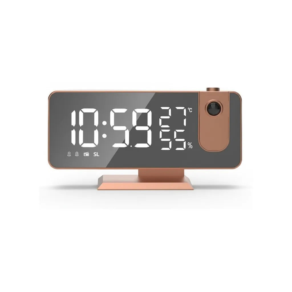 Réveil Projecteur Rose Gold avec Écran LED