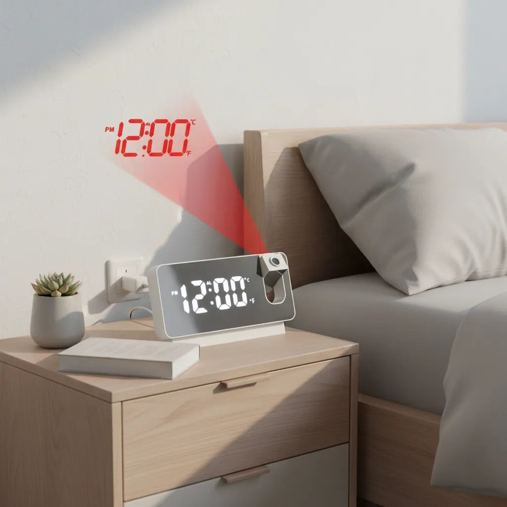 Réveil Projecteur USB avec Écran LED