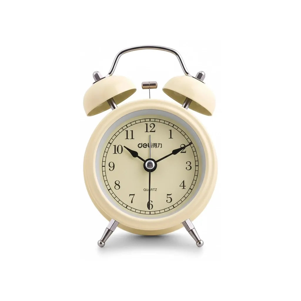 Réveil Simple Beige Métal