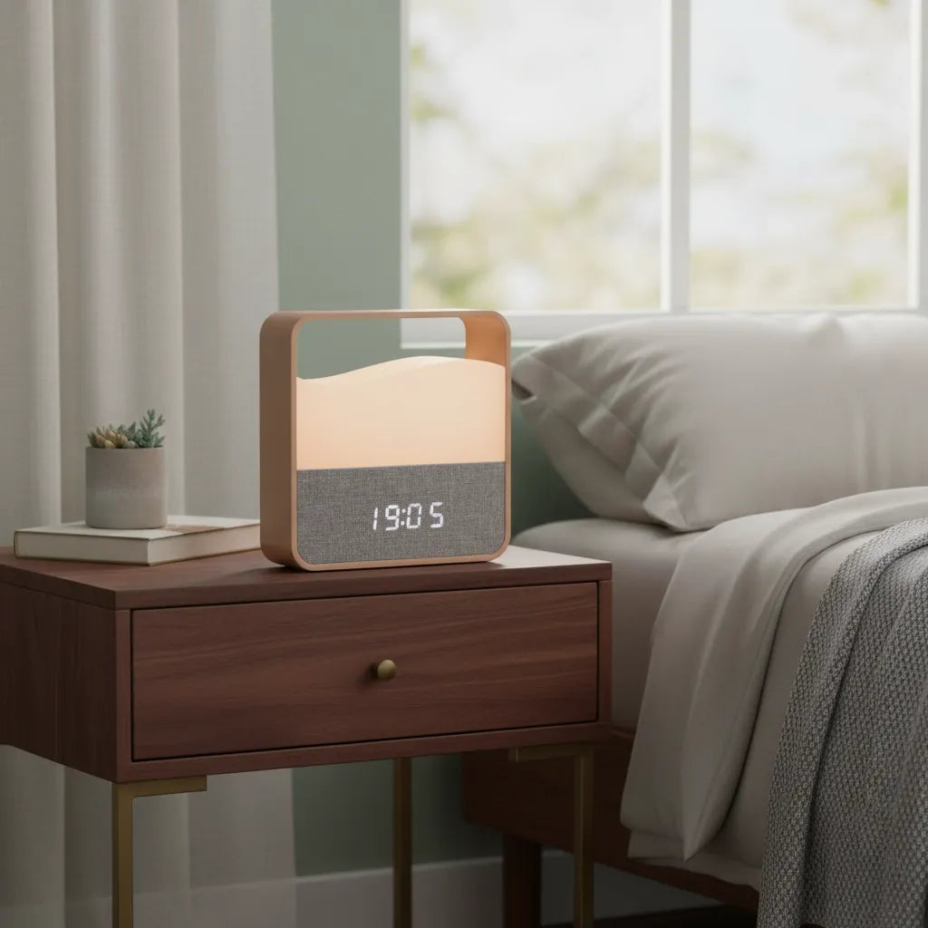 Réveil Veilleuse Bois