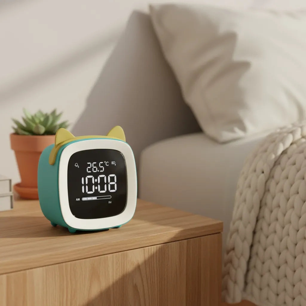 Réveil Veilleuse Chat LED