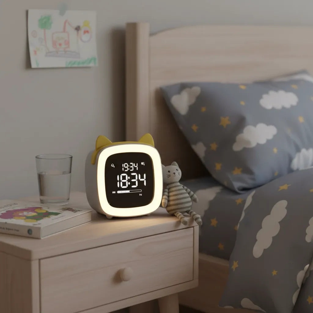 Réveil Veilleuse Chat LED