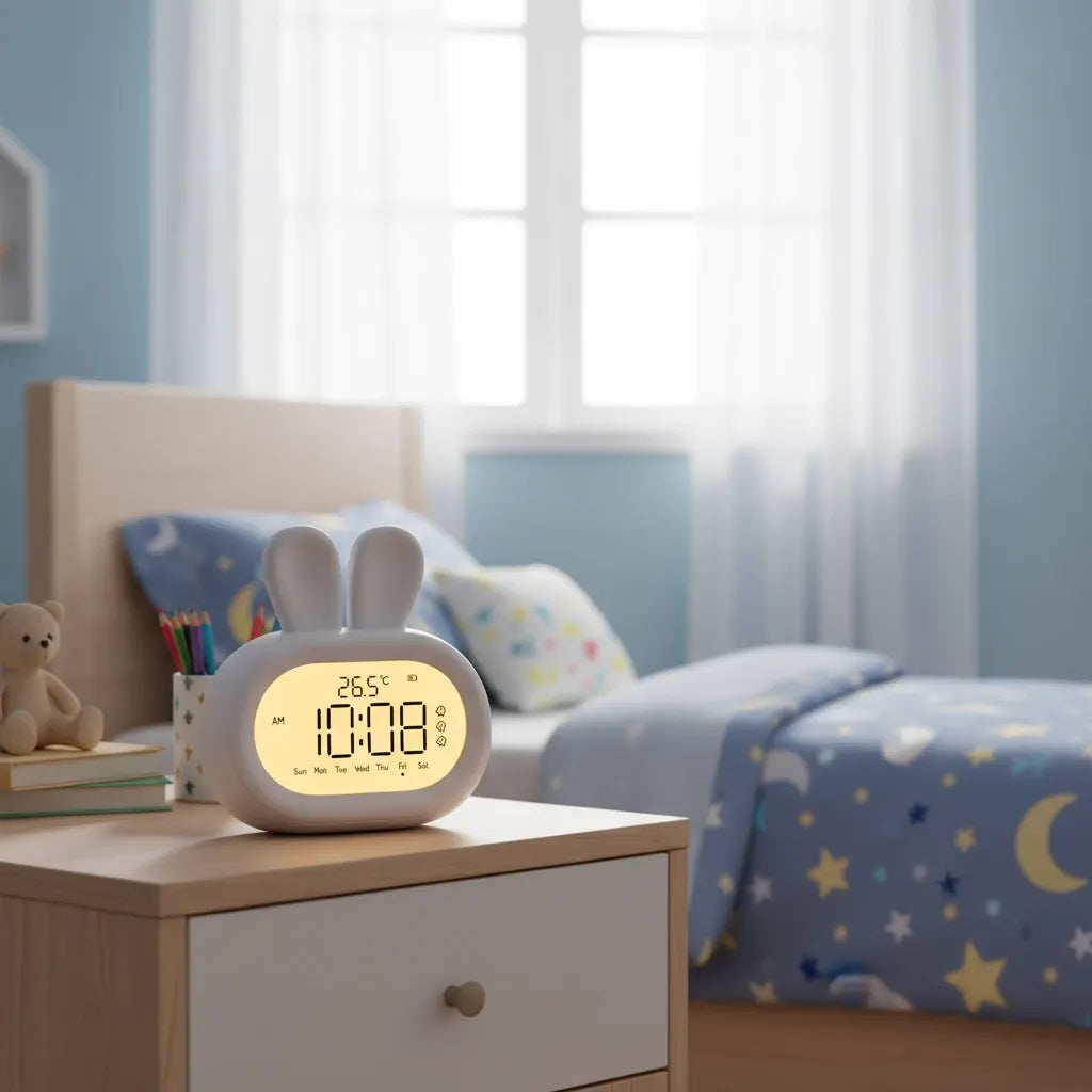 Réveil Veilleuse en Forme de Lapin