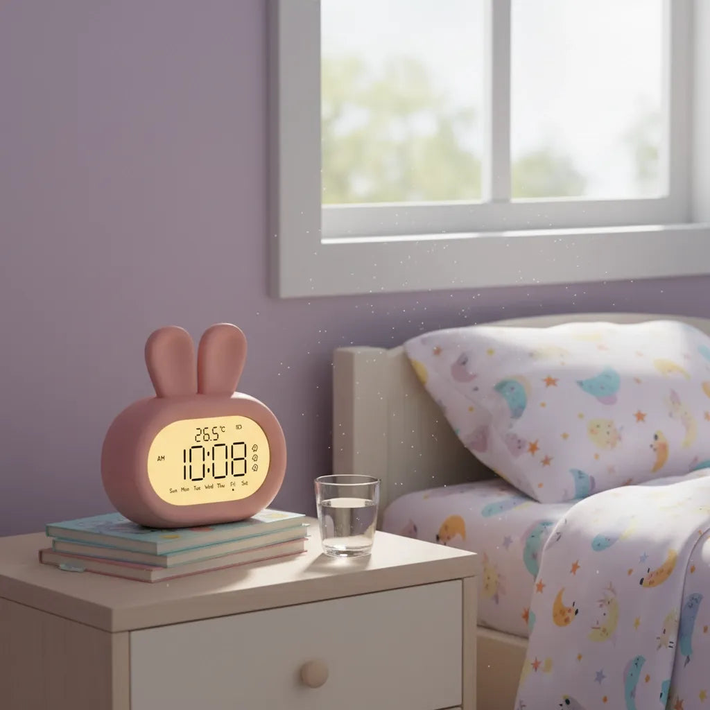 Réveil Veilleuse en Forme de Lapin