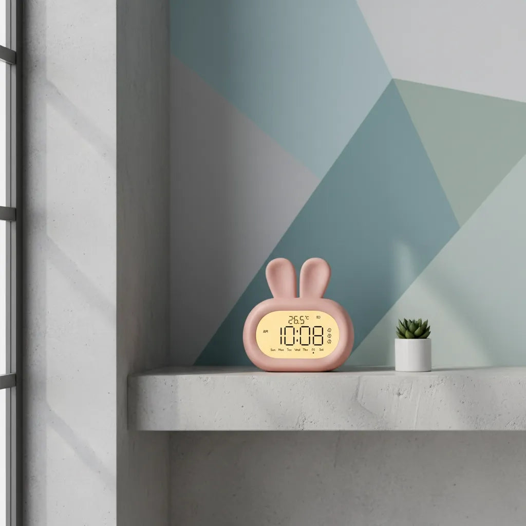 Réveil Veilleuse en Forme de Lapin