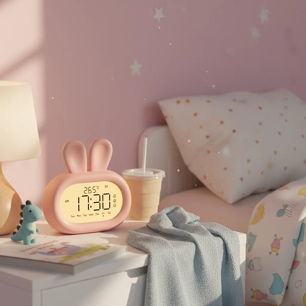 Réveil Veilleuse en Forme de Lapin