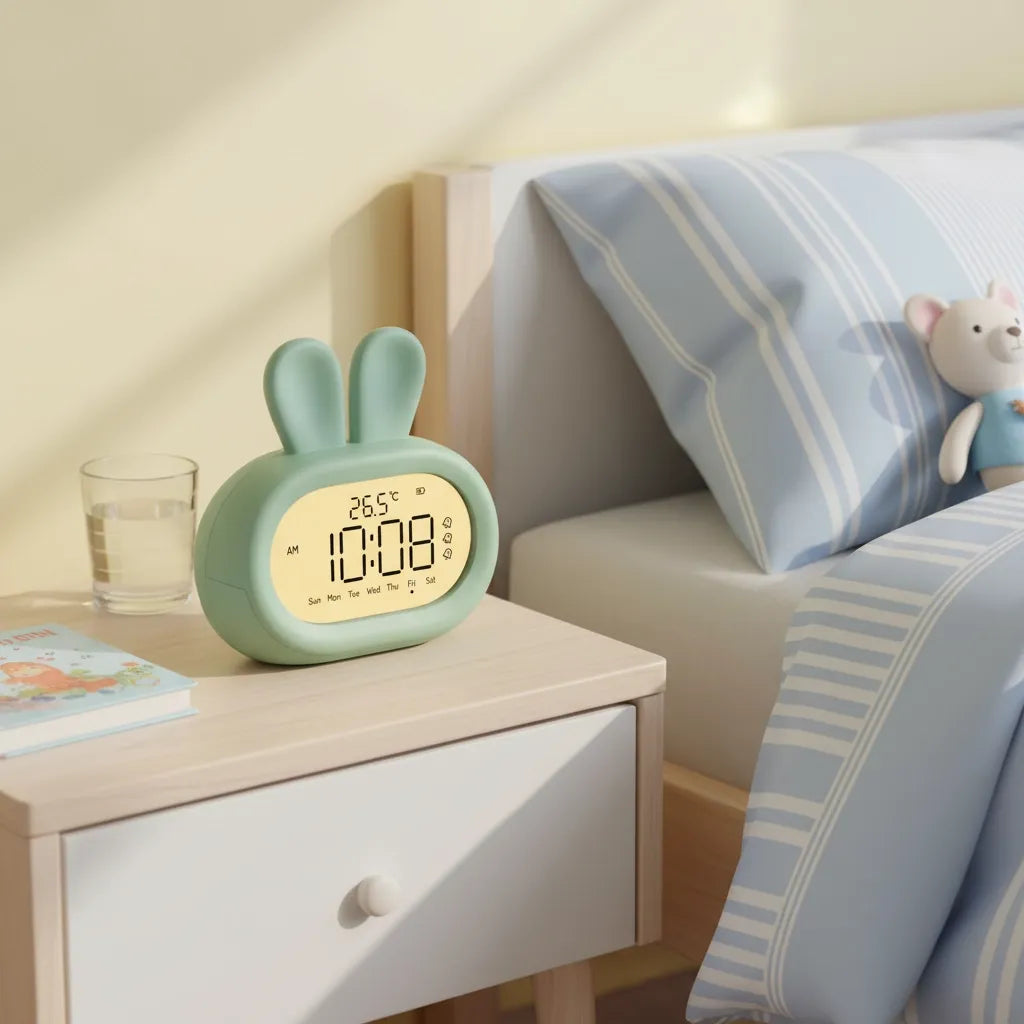 Réveil Veilleuse en Forme de Lapin