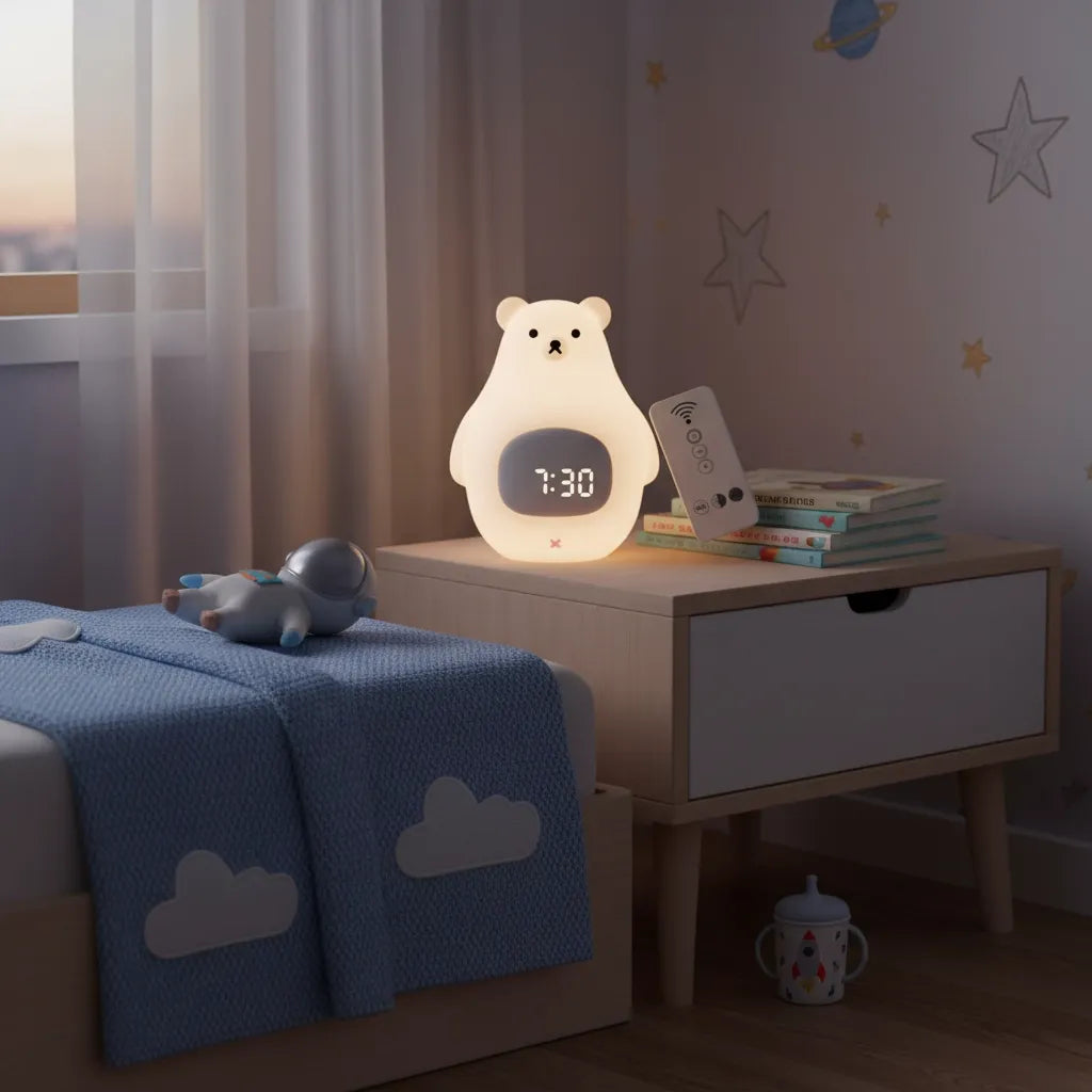 Réveil Veilleuse Ours Enfant