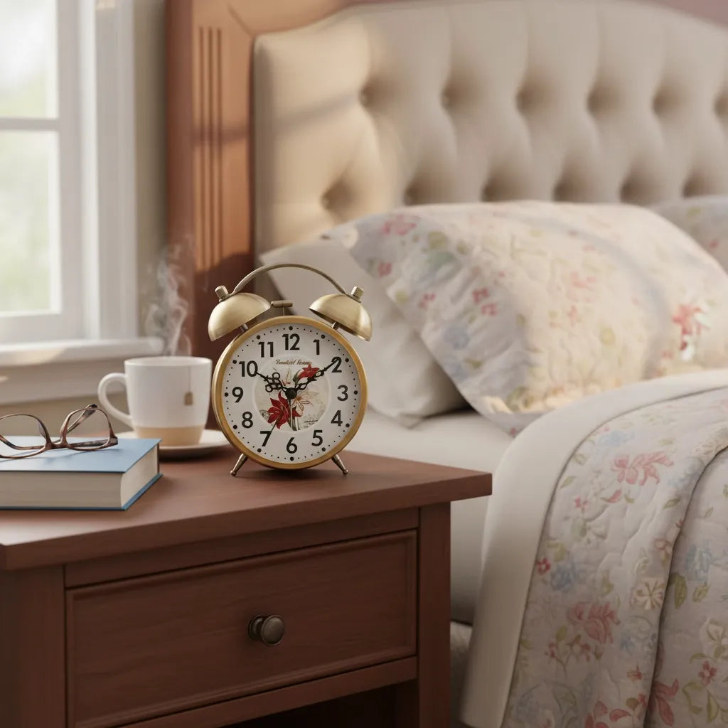 Réveil Vintage Avec Pile en Métal