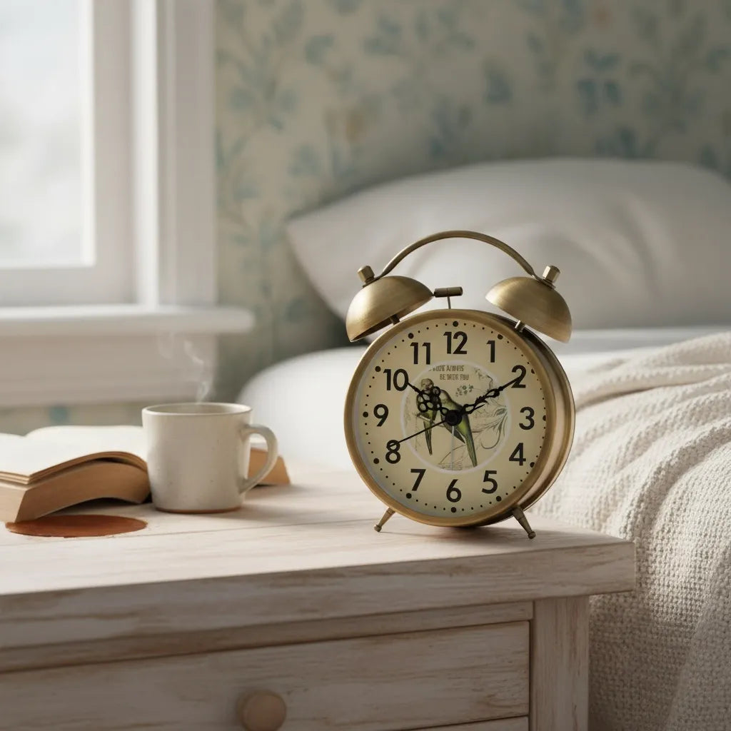 Réveil Vintage Avec Pile en Métal
