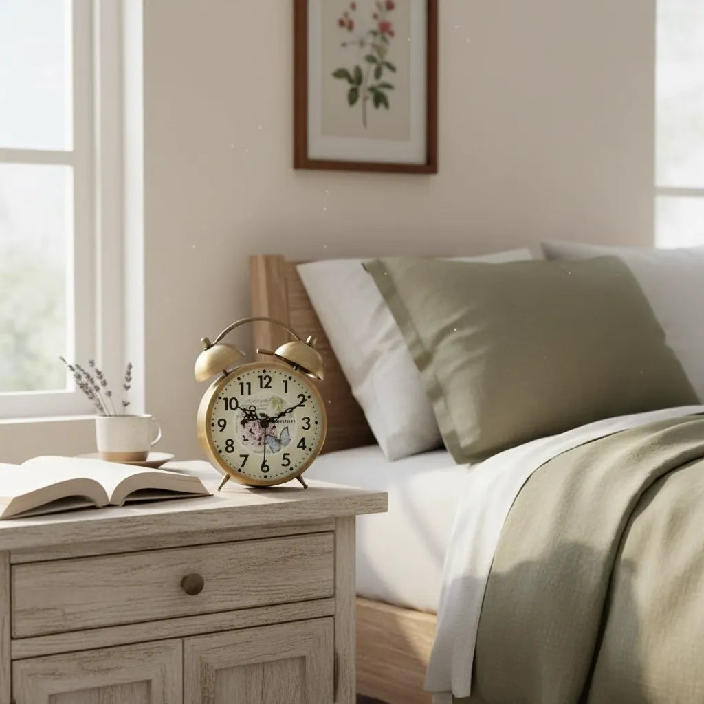 Réveil Vintage Avec Pile en Métal