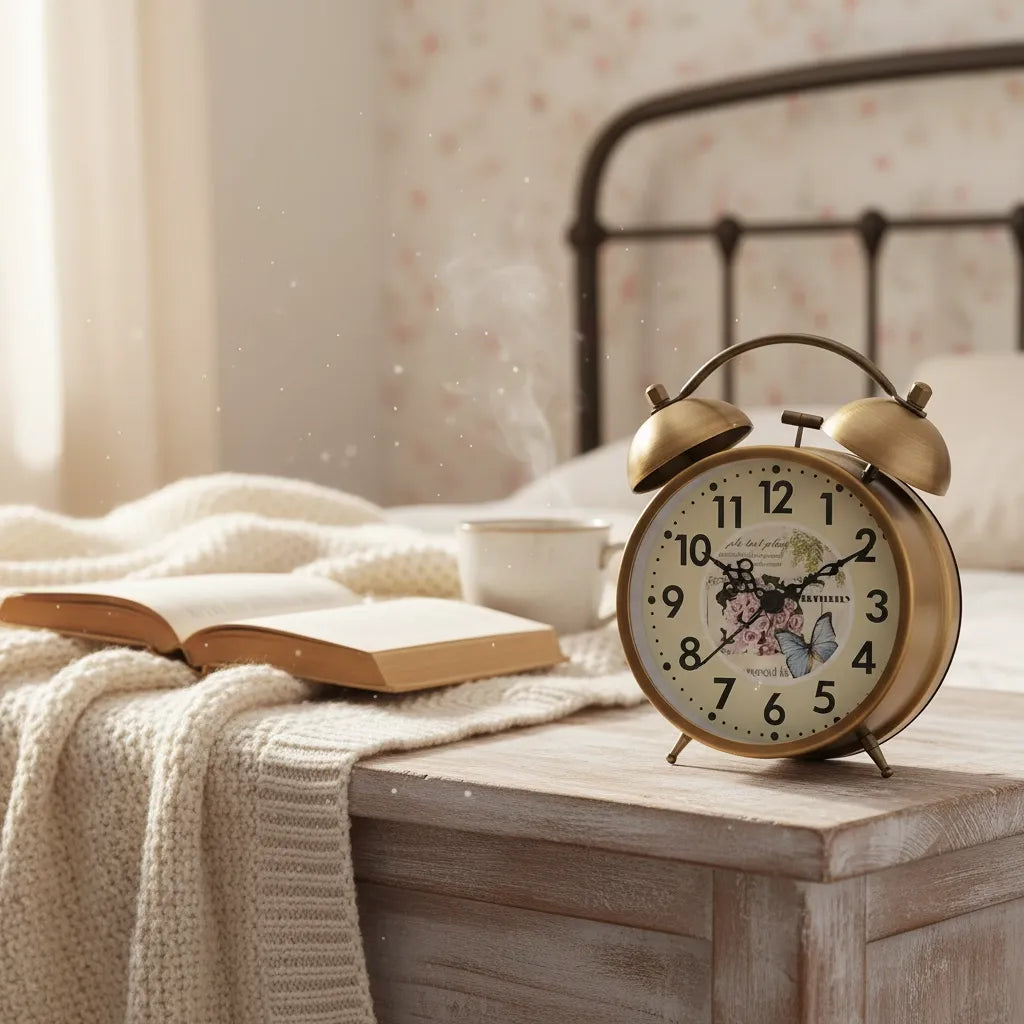 Réveil Vintage Avec Pile en Métal