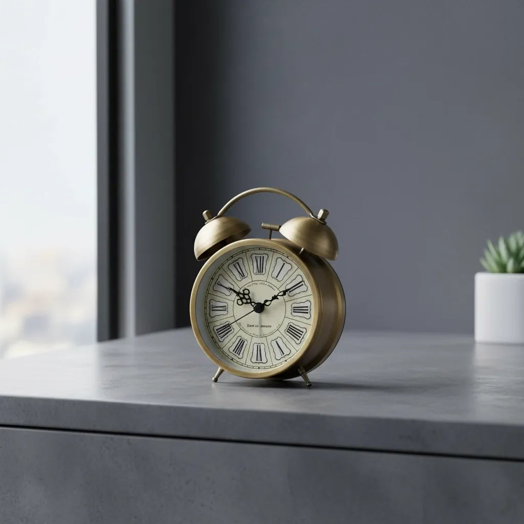Réveil Vintage Avec Pile en Métal
