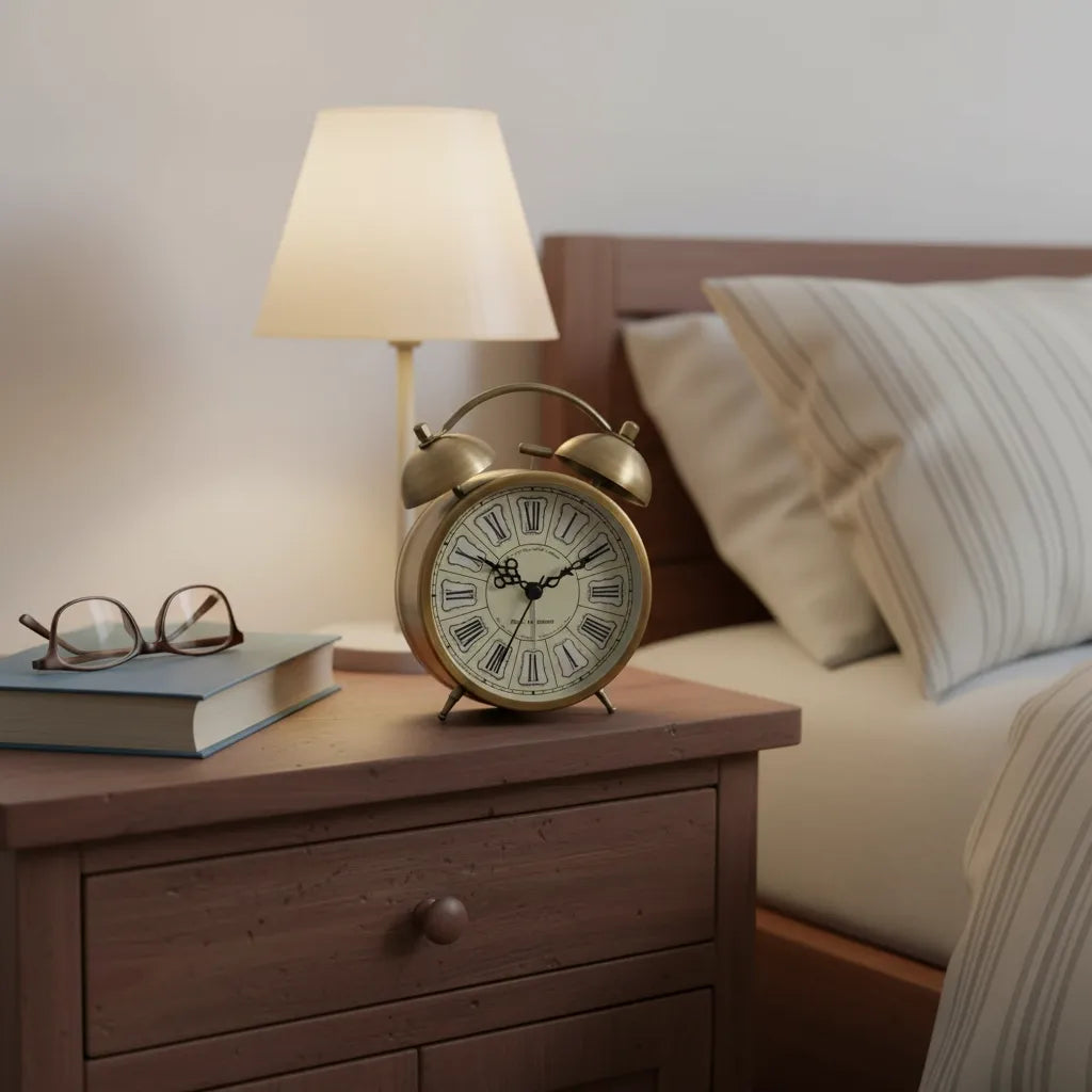 Réveil Vintage Avec Pile en Métal