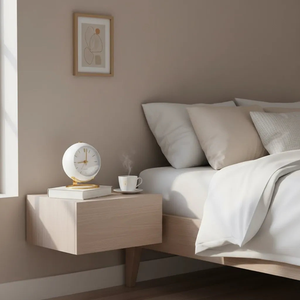 Réveil Vintage Blanc Doré