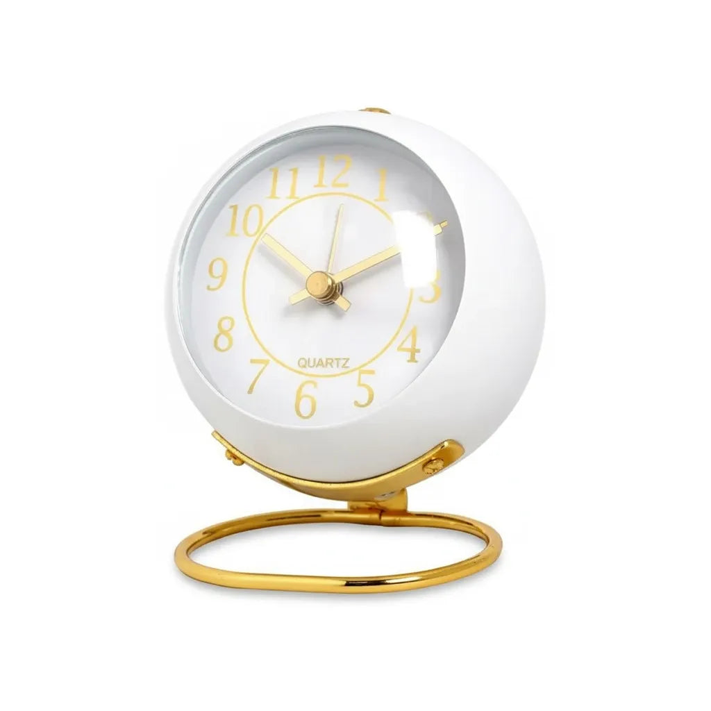 Réveil Vintage Blanc Doré