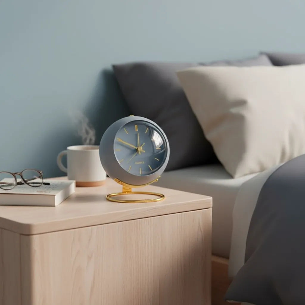 Réveil Vintage Bleu Doré