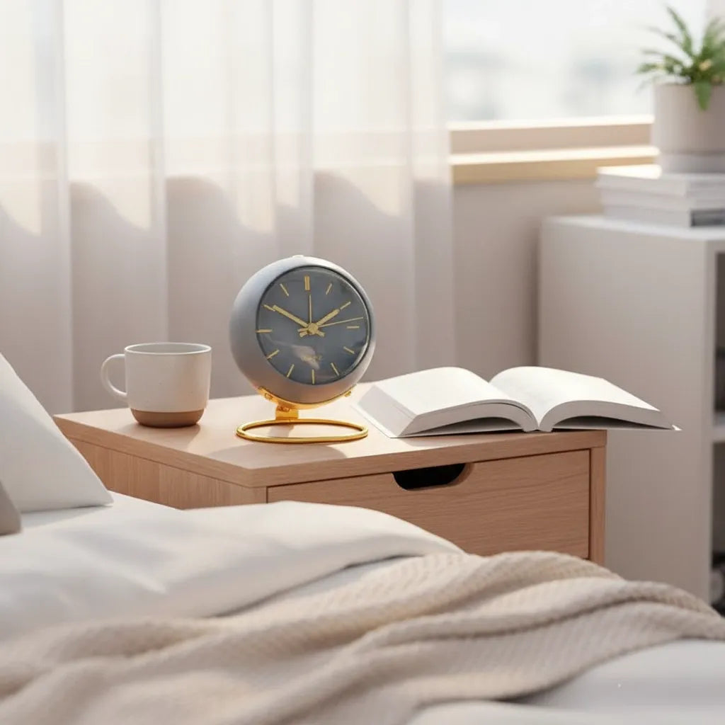 Réveil Vintage Bleu Doré