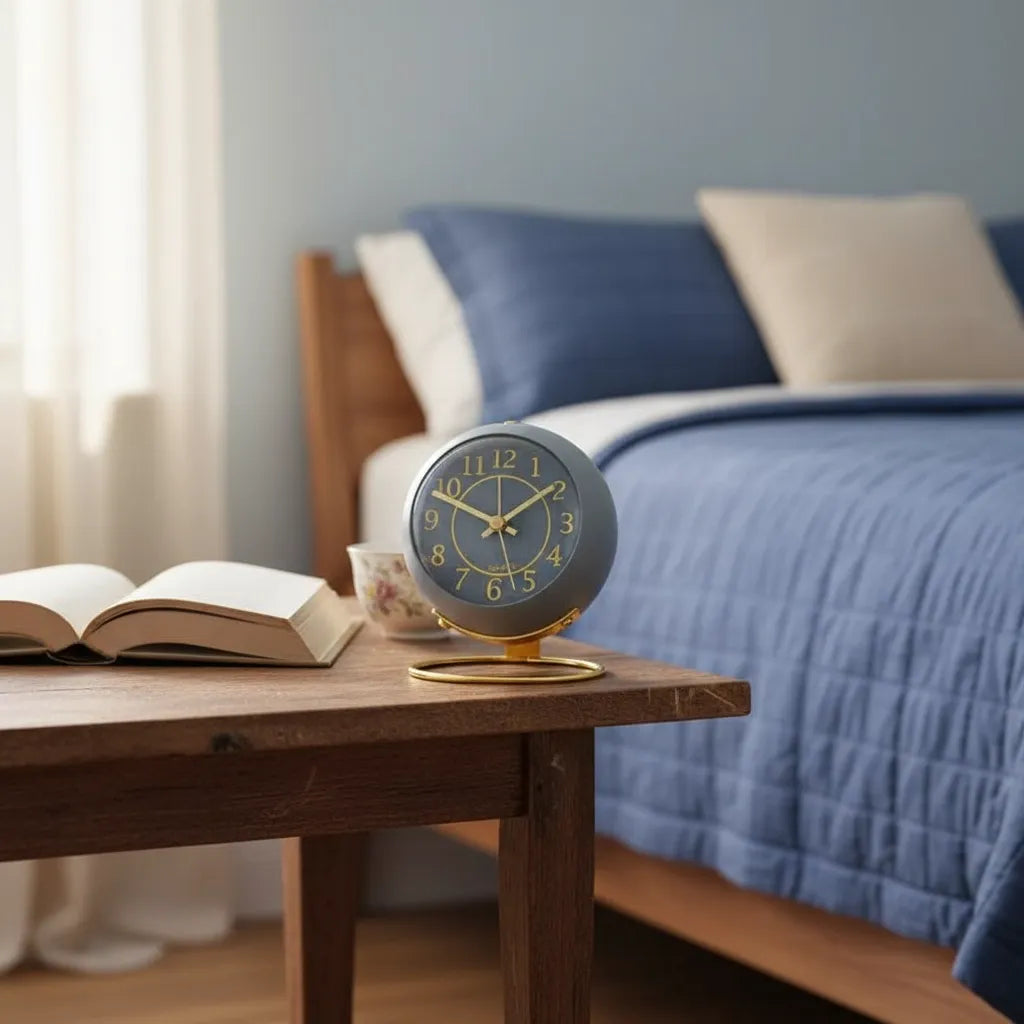 Réveil Vintage Bleu Doré