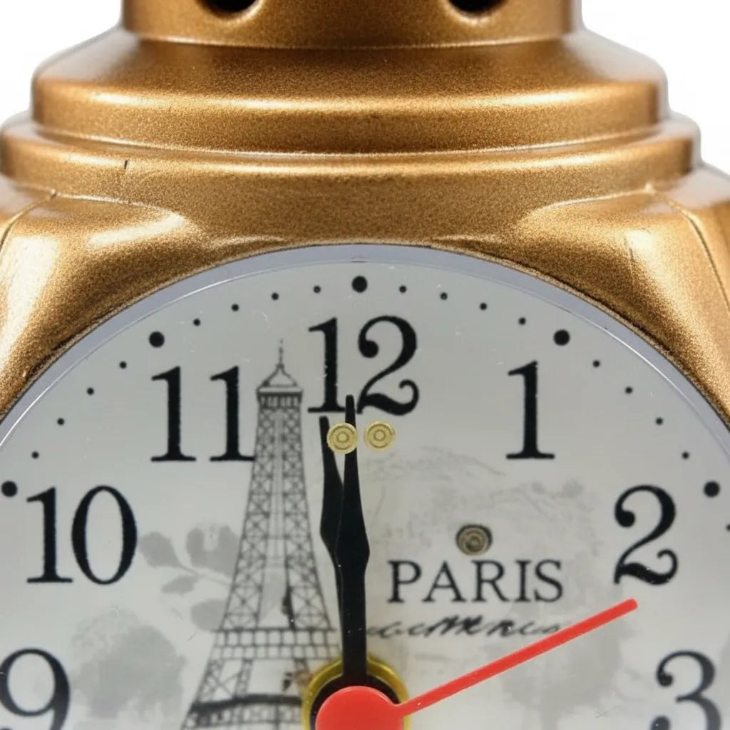 Réveil Vintage en Métal Lampe à Huile Élégant