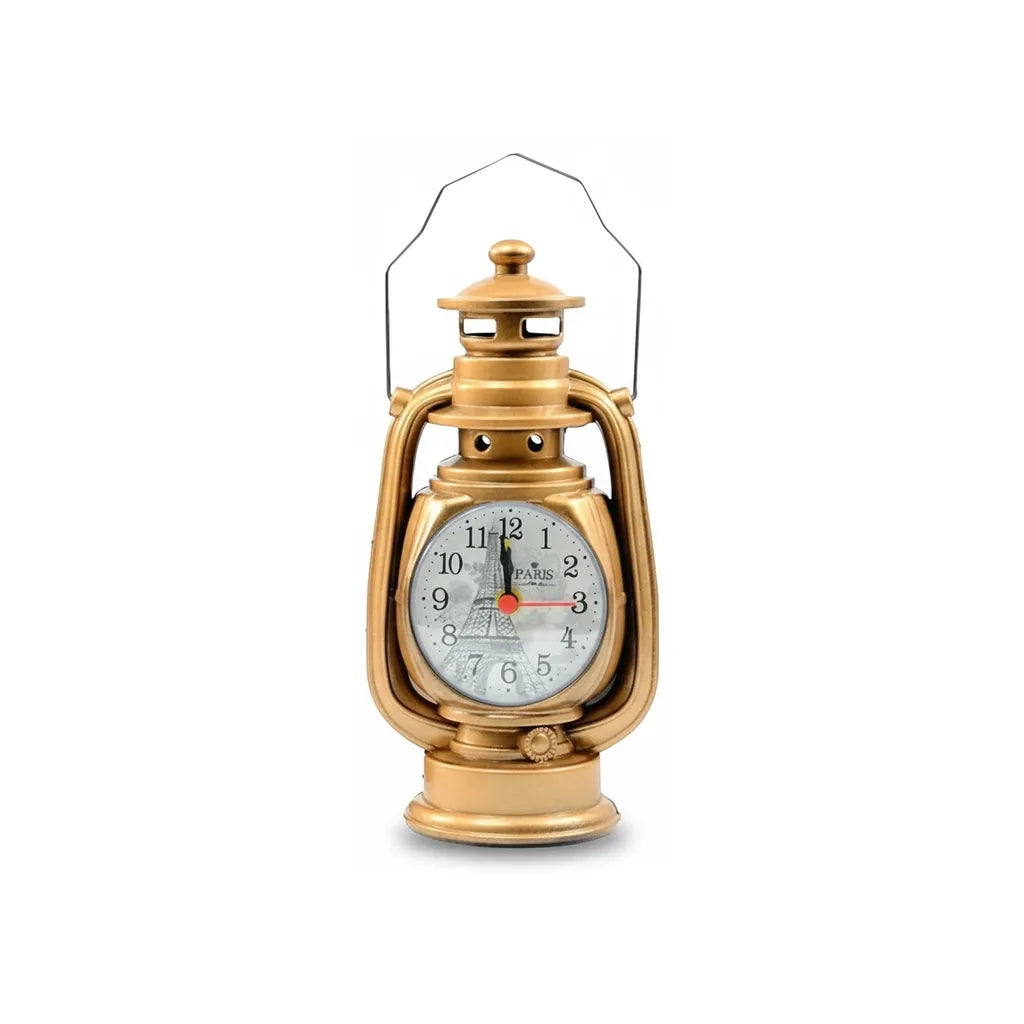 Réveil Vintage en Métal Lampe à Huile Élégant