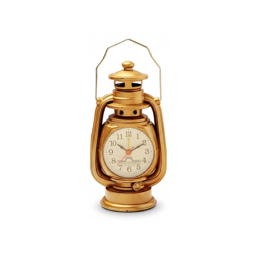 Réveil Vintage en Métal Lampe à Huile Élégant