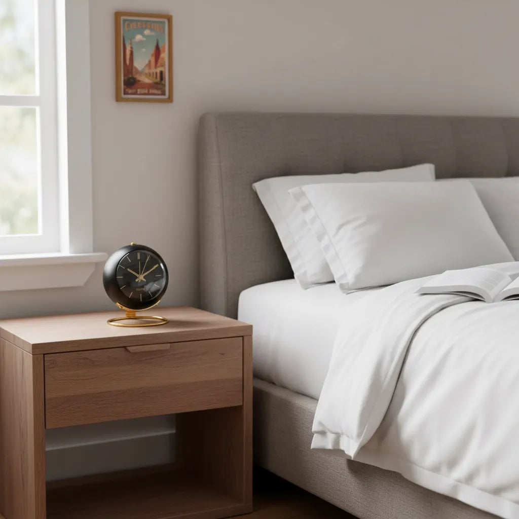 Réveil Vintage Noir Doré