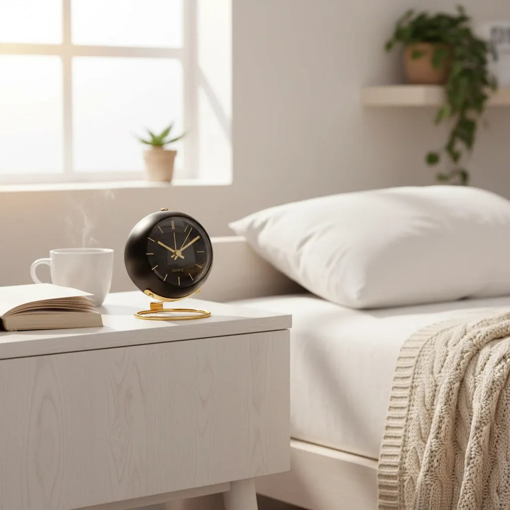 Réveil Vintage Noir Doré