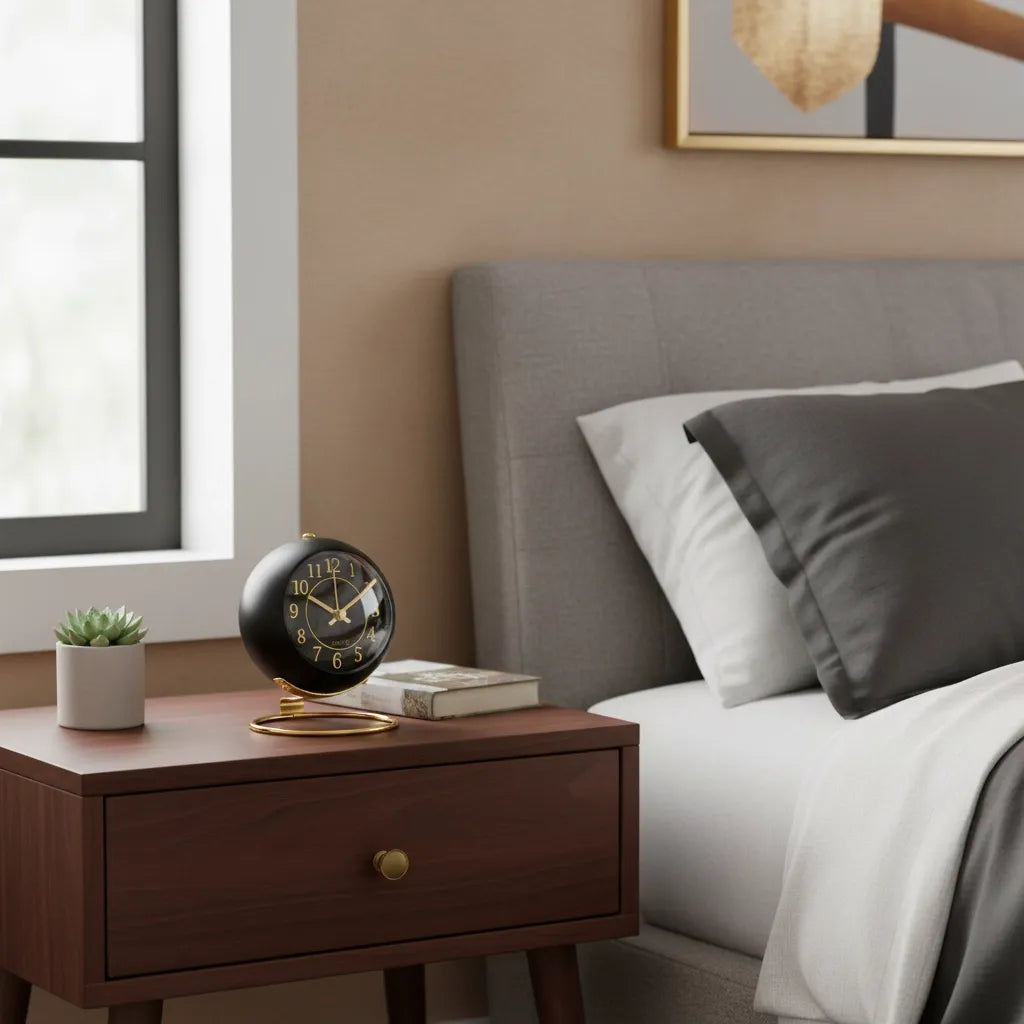 Réveil Vintage Noir Doré