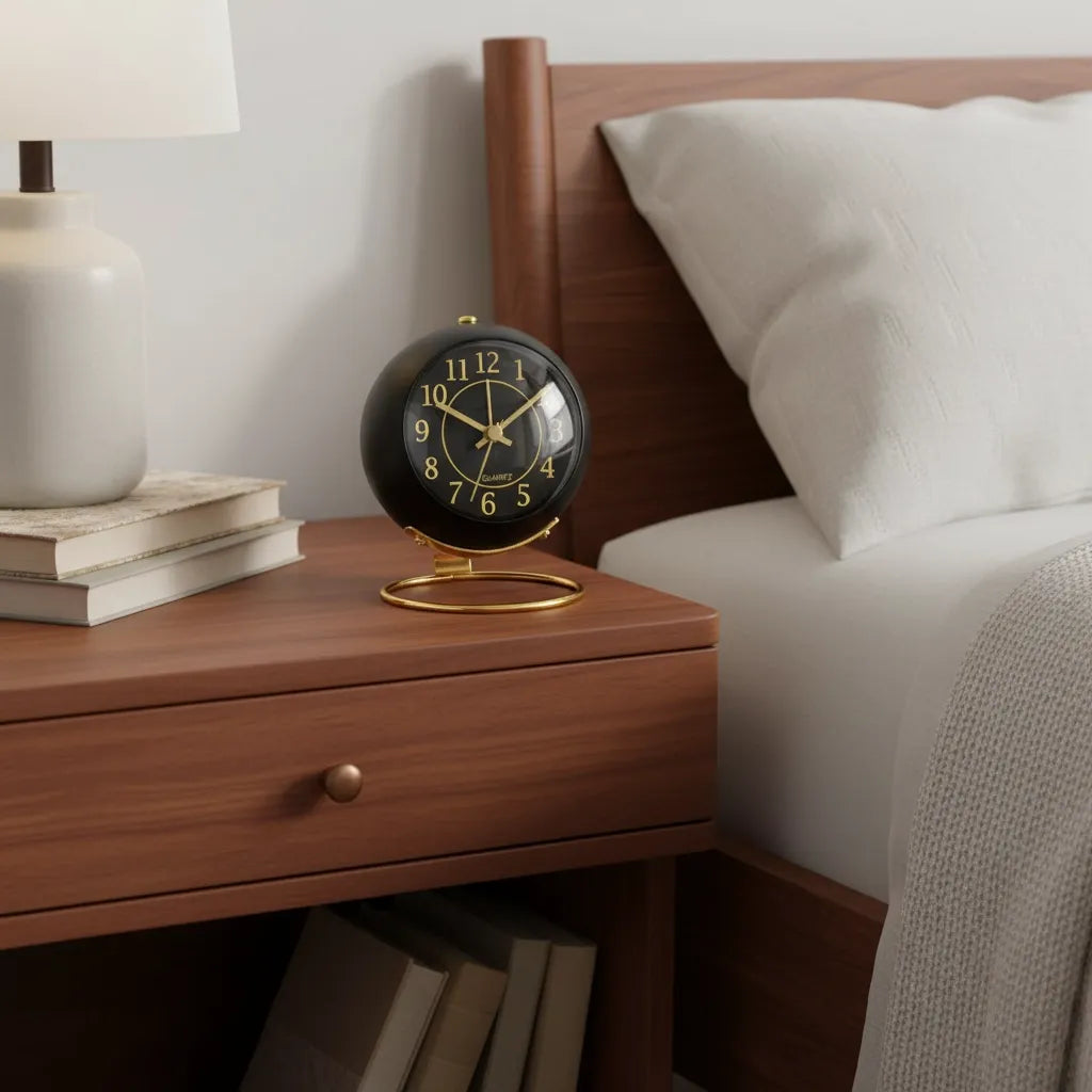 Réveil Vintage Noir Doré