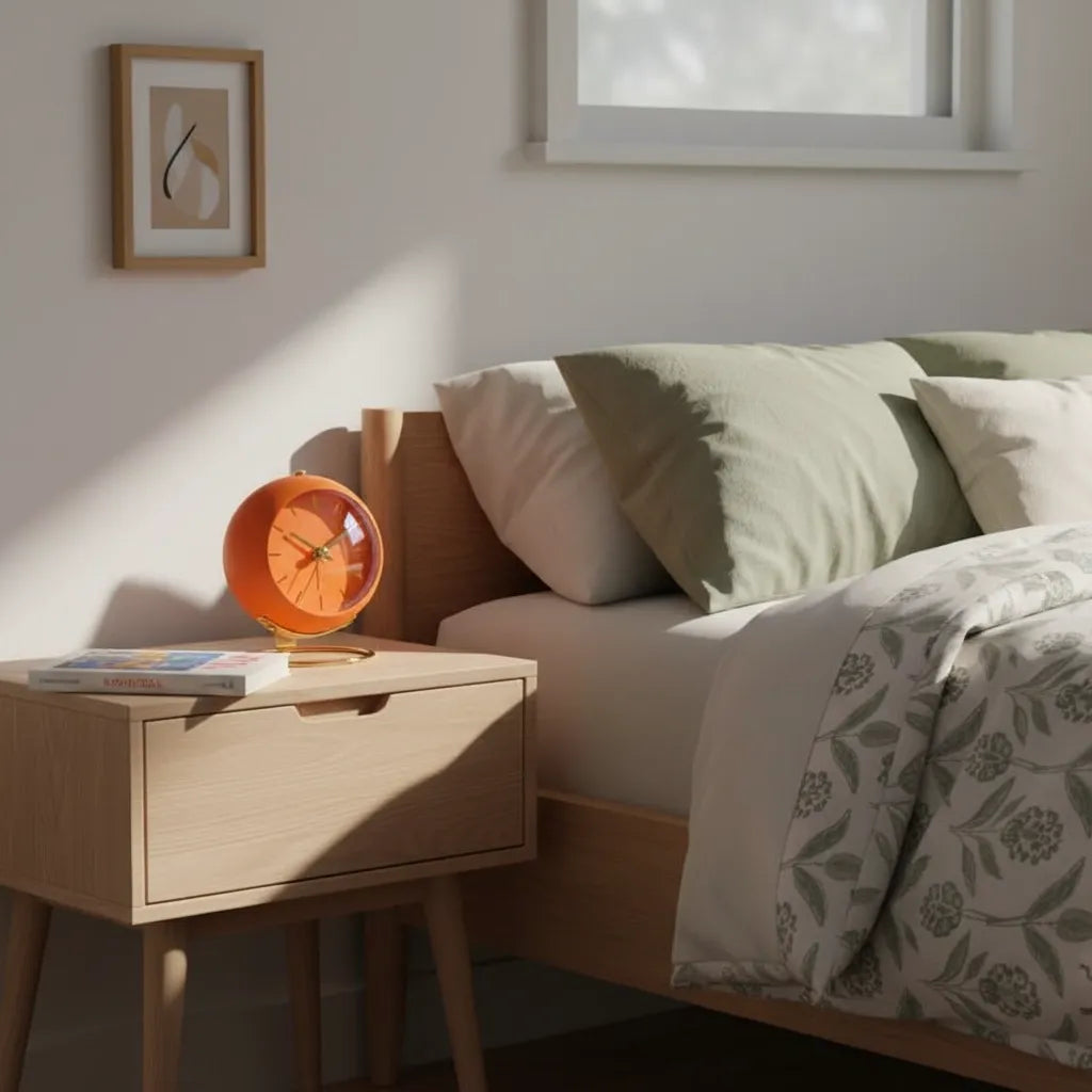 Réveil Vintage Orange Doré