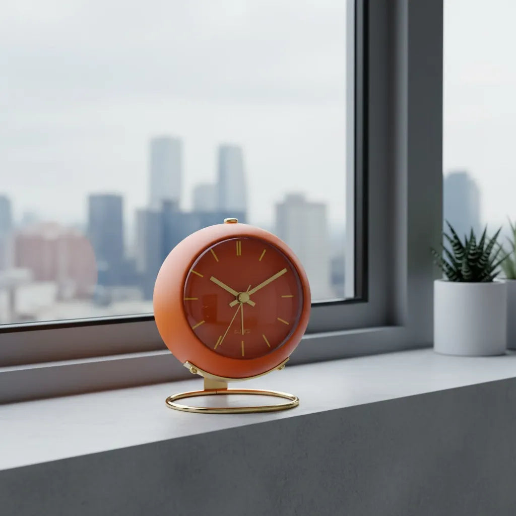 Réveil Vintage Orange Doré