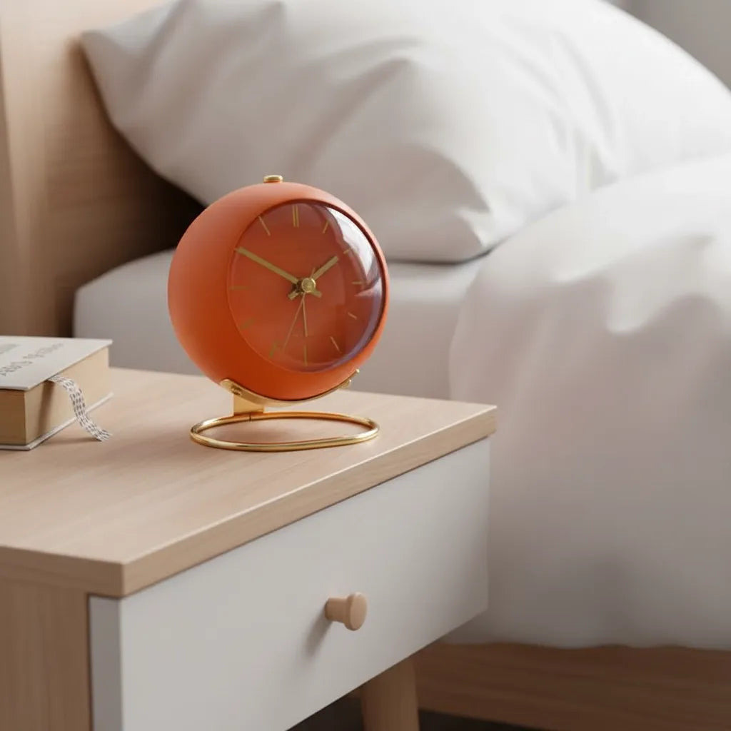 Réveil Vintage Orange Doré