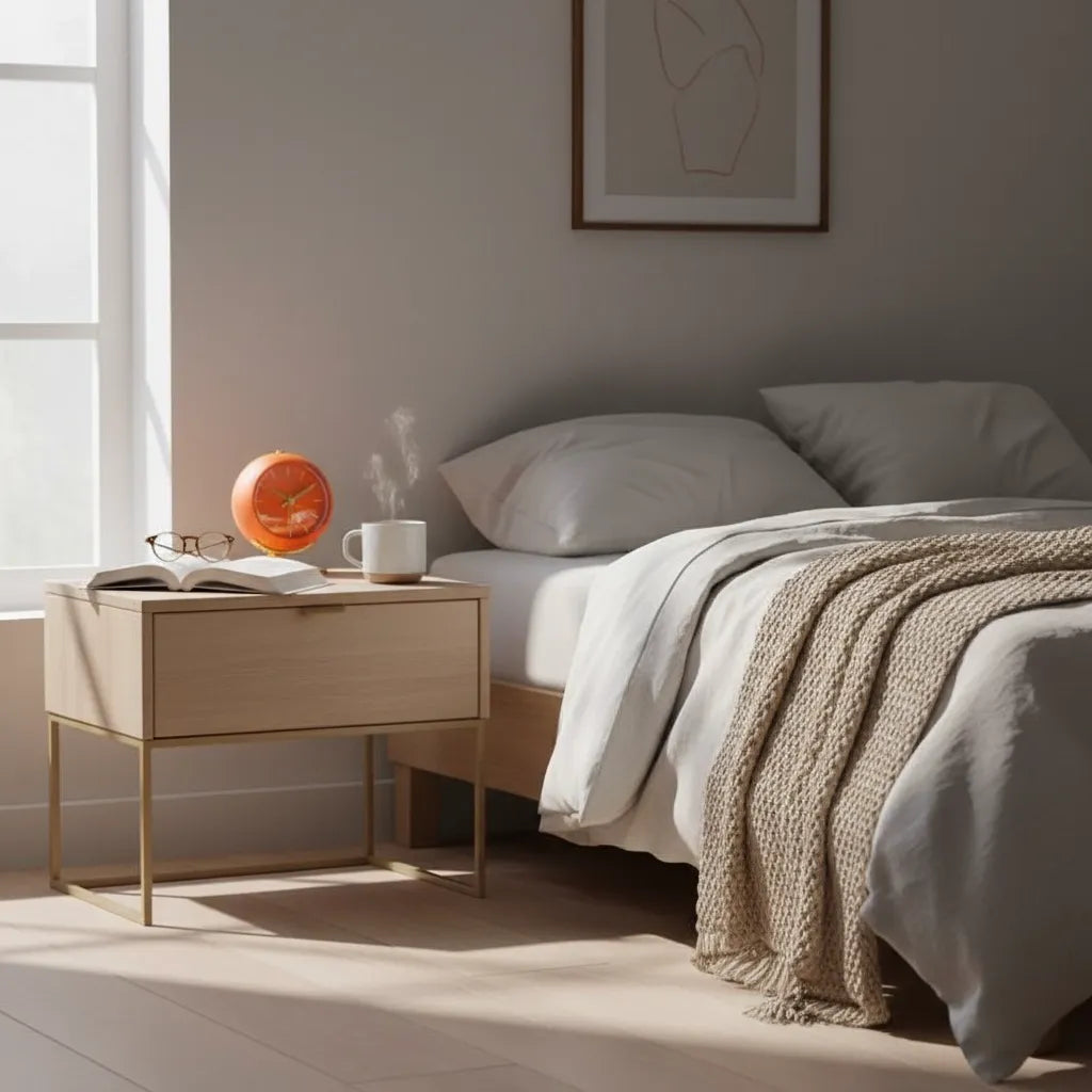 Réveil Vintage Orange Doré