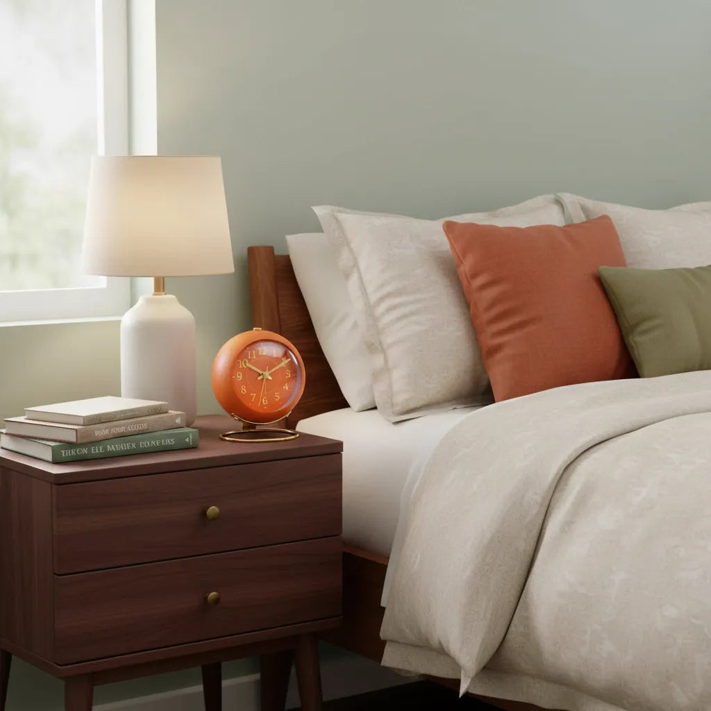 Réveil Vintage Orange Doré