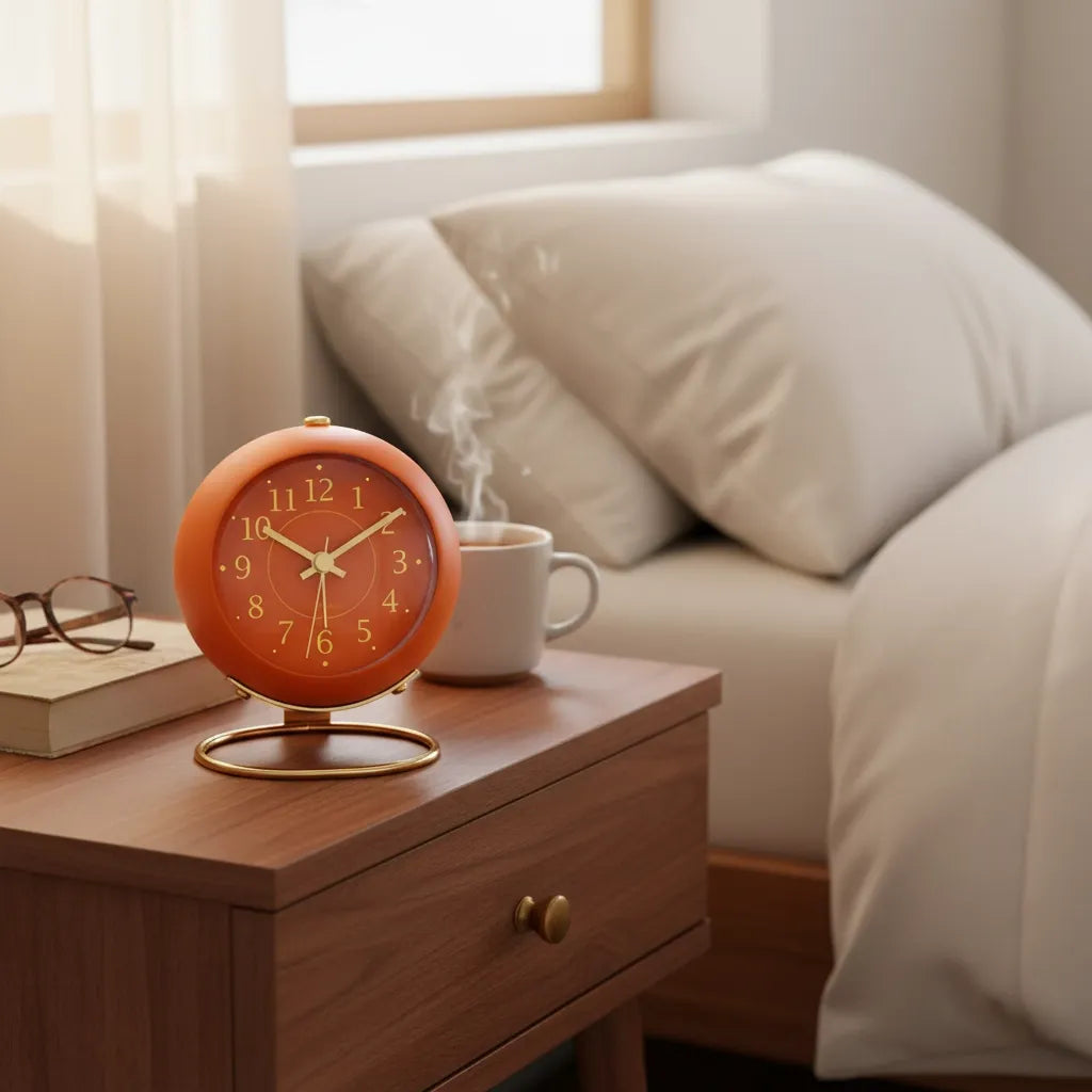 Réveil Vintage Orange Doré