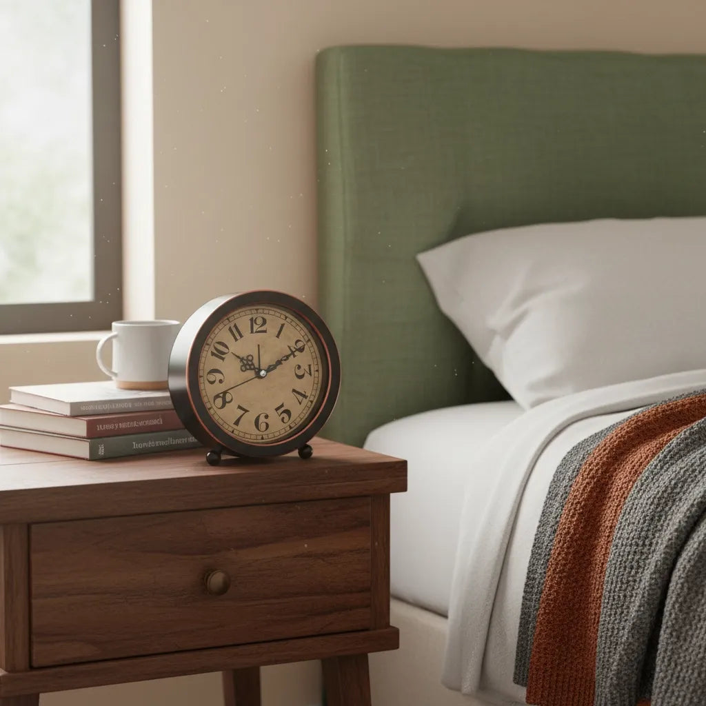 Réveil Vintage Rond Noir