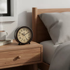 Réveil Vintage Rond Noir