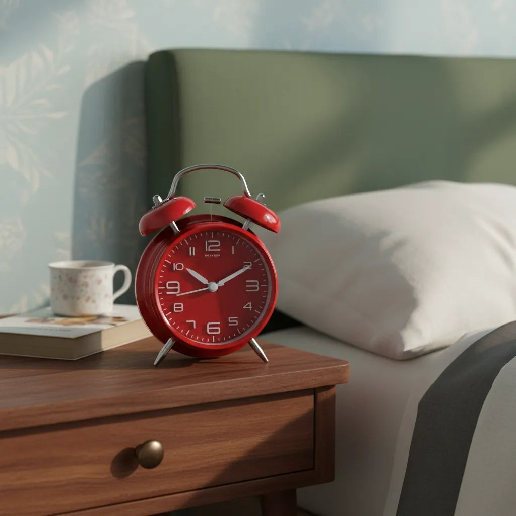 Réveil Vintage Rouge Métal