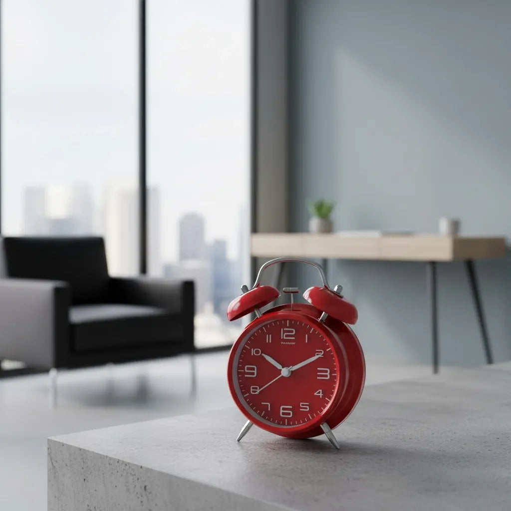 Réveil Vintage Rouge Métal