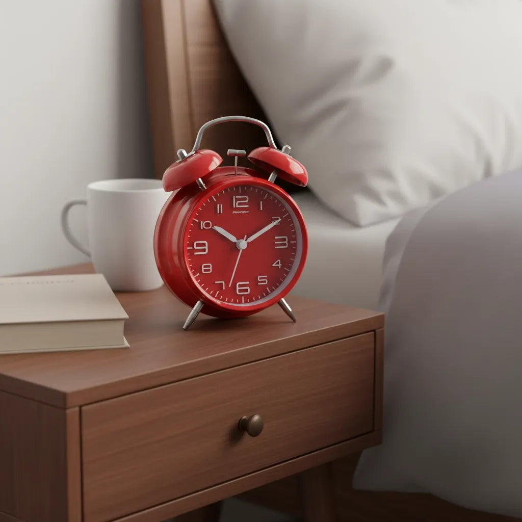 Réveil Vintage Rouge Métal