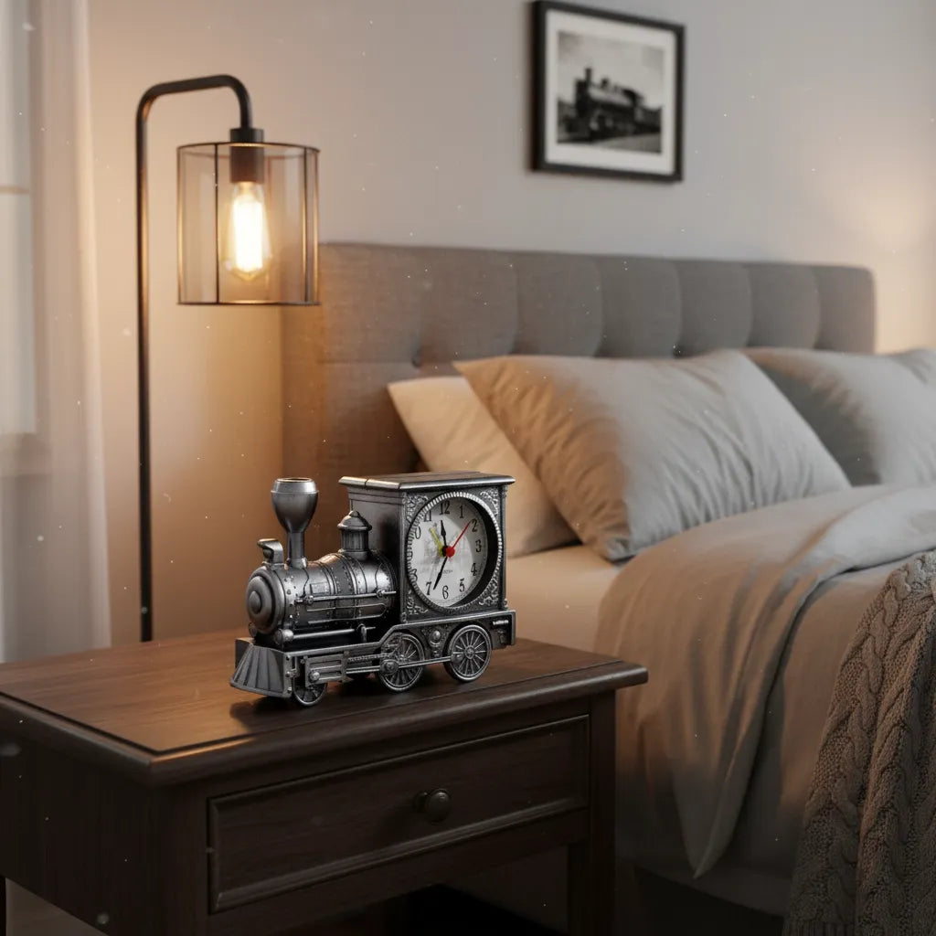 Réveil Vintage Train en Métal
