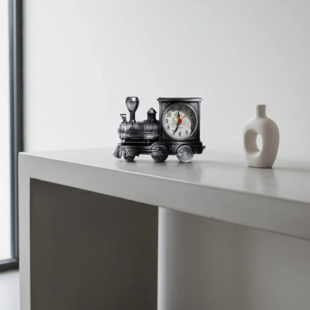 Réveil Vintage Train en Métal